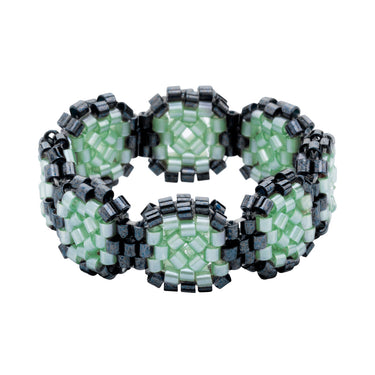 Anillo Diamantes Cuadrados Negro Ajustable Aqua